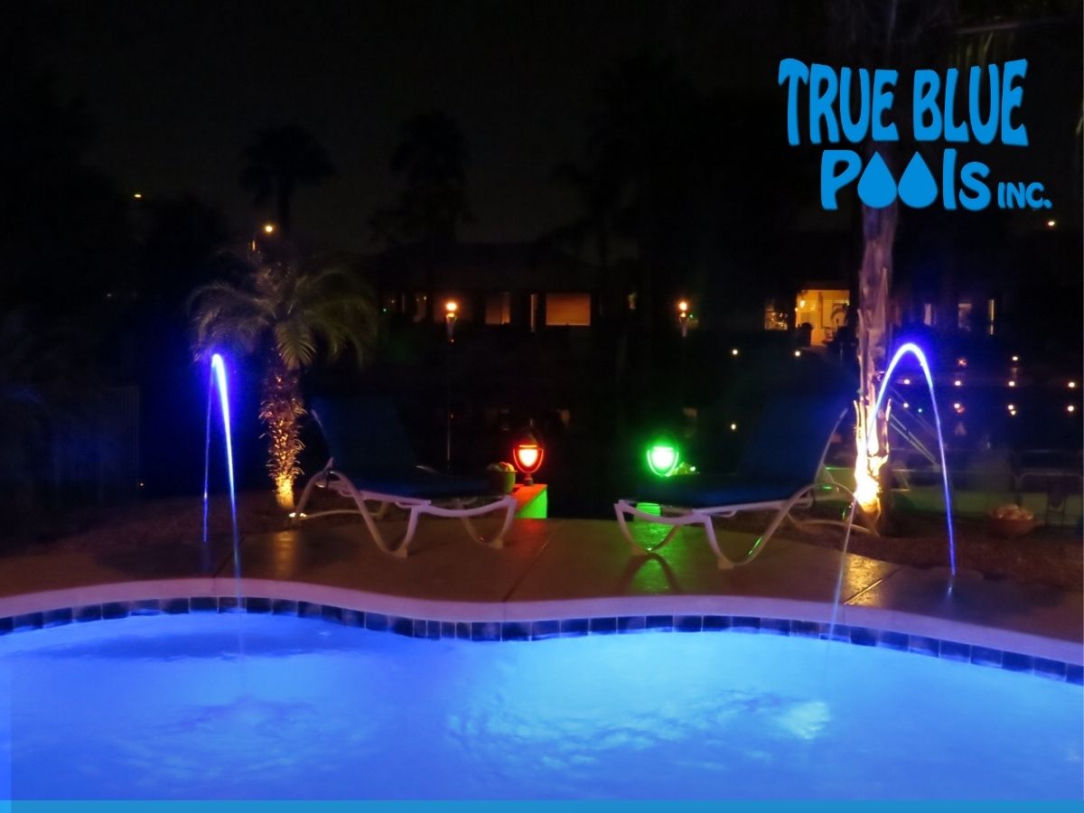Beatiful outside custom pool lighting