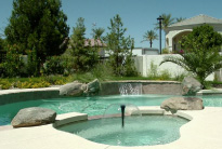 Luxury backyard transformation in Chandler with a custom pool-spa combo