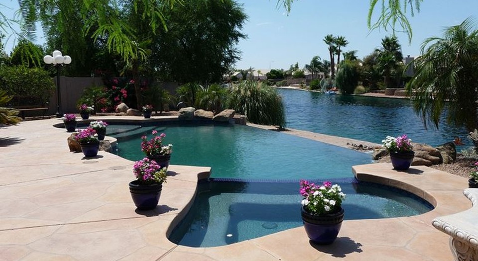 Custom Pool Remodel Featuring with New Plumbing and Landscape In Chandler