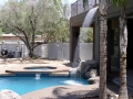 Chandler custom waterfall pool remodel with sheer descent water feature by True Blue Pools