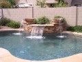 Tempe custom pool water fountain and sheer descent remodel by True Blue Pools